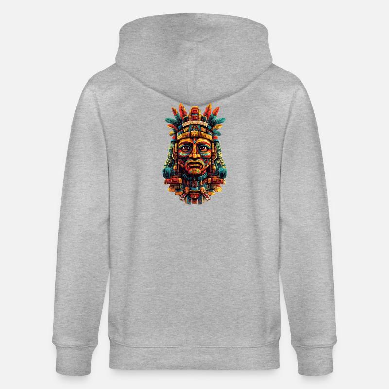 Masque de plume aztèque - Veste à capuche bio CULTIVATOR Stanley/Stella Unisexe - gris chiné