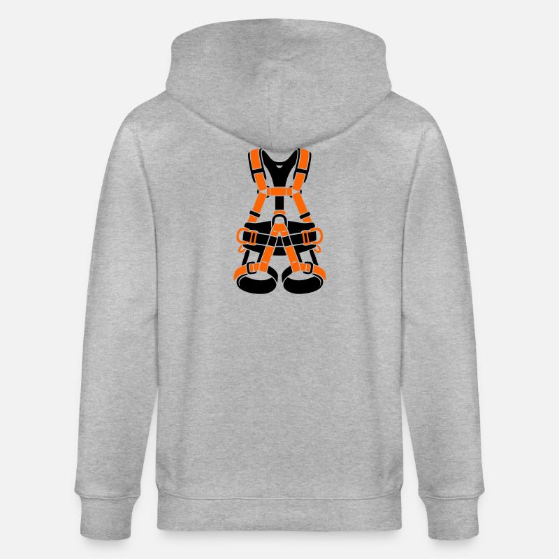 Klettergurt Baumpflege Baumkletterer Klettern - Stanley/Stella Unisex Bio-Kapuzenjacke CULTIVATOR  - Grau meliert