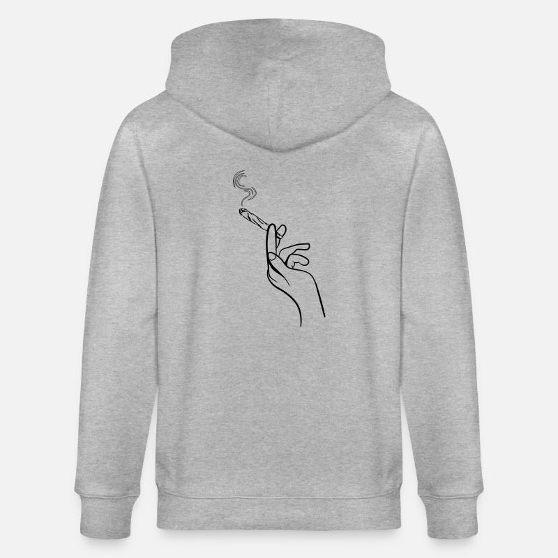 kiffen joint hand - Stanley/Stella Unisex Bio-Kapuzenjacke CULTIVATOR  - Grau meliert
