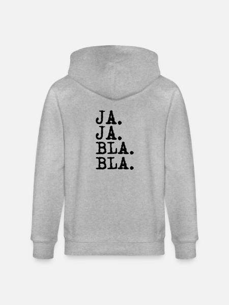 yes yes blah blah - Stanley/Stella CULTIVATOR Unisex Organic Hooded Jacket - heather grey