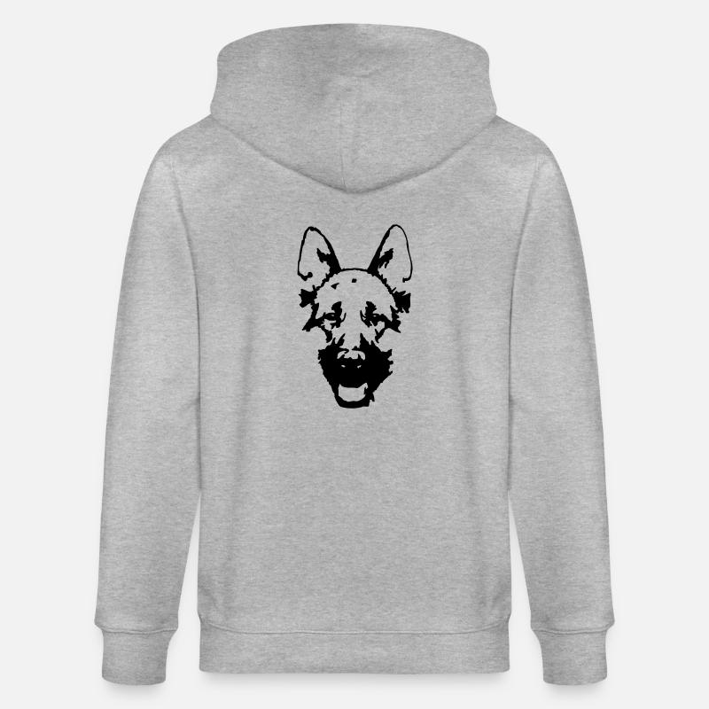 Schäferhund - Stanley/Stella Unisex Bio-Kapuzenjacke CULTIVATOR - Grau meliert