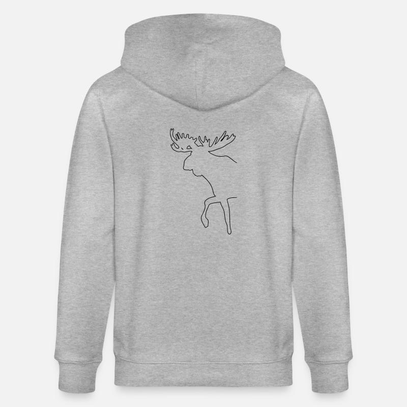 Elch - Moose - Stanley/Stella Unisex Bio-Kapuzenjacke CULTIVATOR - Grau meliert