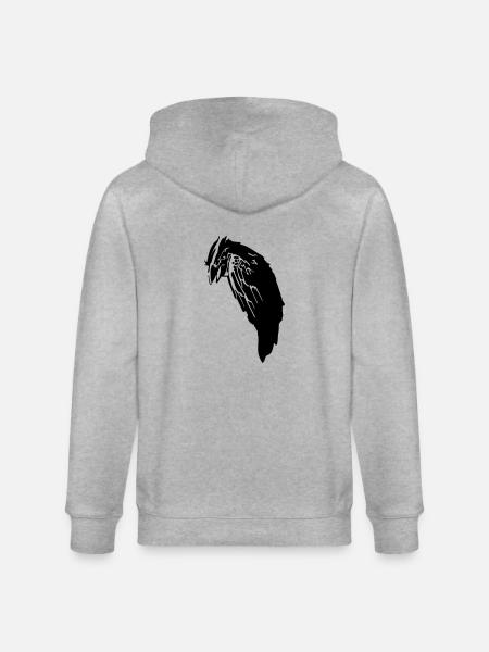 Black Crow Raabe - Stanley/Stella CULTIVATOR Unisex Organic Hooded Jacket - heather grey