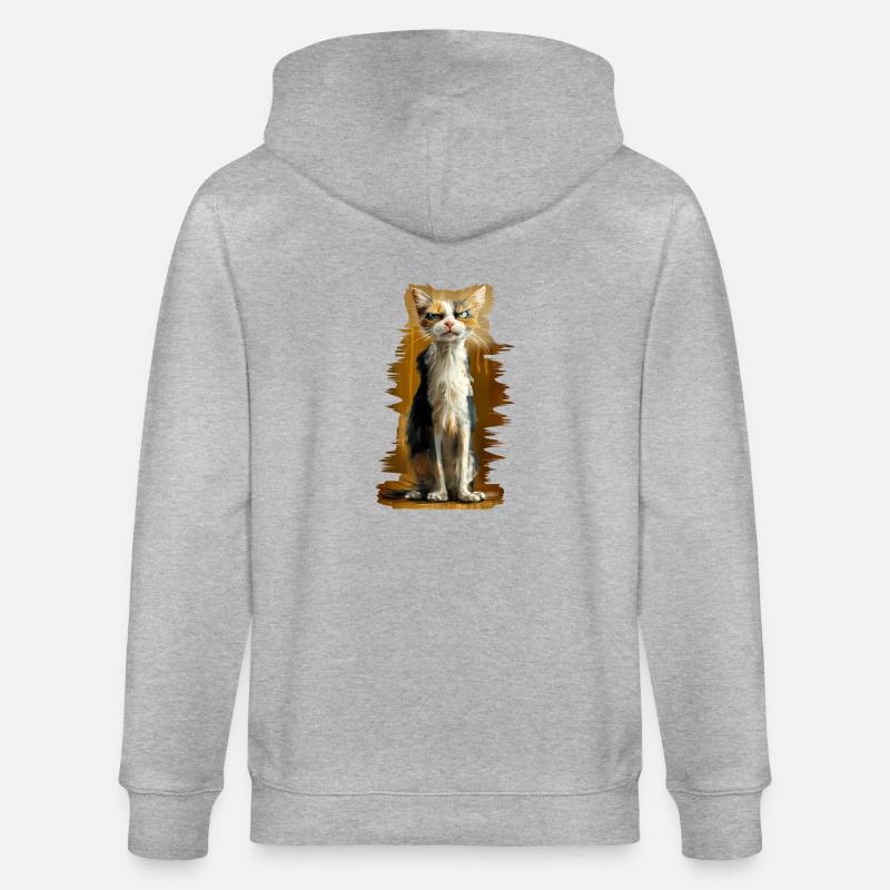Crumpy Cat - Stanley/Stella Unisex Bio-Kapuzenjacke CULTIVATOR  - Grau meliert