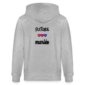 Junggesellinnenabschied. HOCHZEIT. MANNSCHAFT. TEAM BRAUT. ZUKÜNFTIGE BRAUT - Stanley/Stella Unisex Bio-Kapuzenjacke CULTIVATOR  - Grau meliert - Hinten - Luana (180cm)
