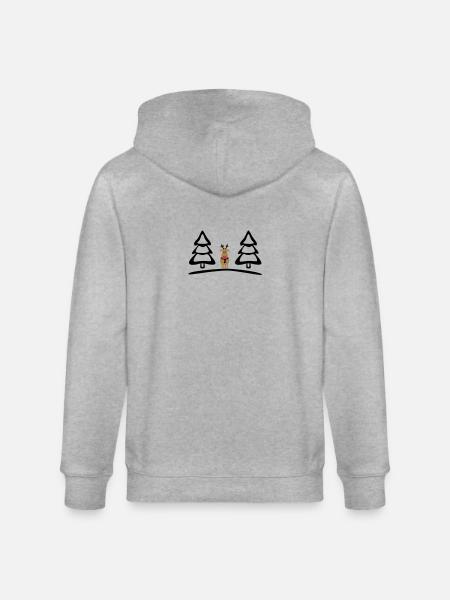 Weihnachten, Rentiere - Stanley/Stella Unisex Bio-Kapuzenjacke CULTIVATOR  - Grau meliert