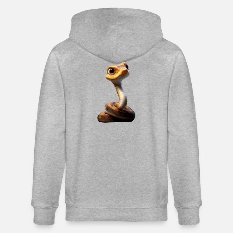 Schlange Python Kobra Klapperschlange Schlangen - Stanley/Stella Unisex Bio-Kapuzenjacke CULTIVATOR  - Grau meliert
