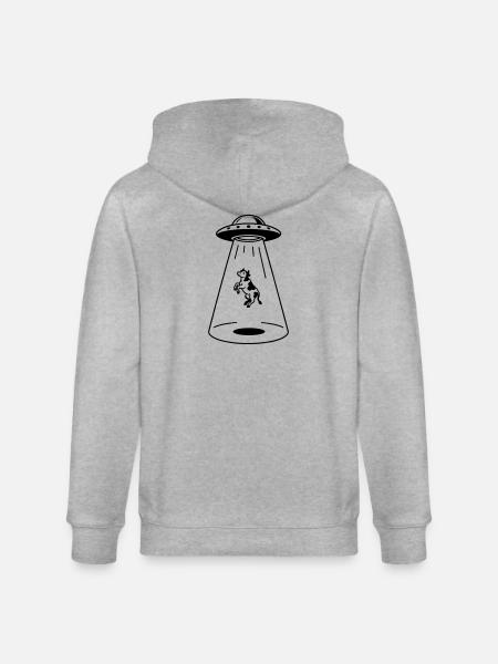 OVNI avec vache - Veste à capuche bio CULTIVATOR Stanley/Stella Unisexe - gris chiné