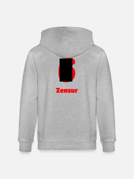 Zensur - Stanley/Stella Unisex Bio-Kapuzenjacke CULTIVATOR - Grau meliert