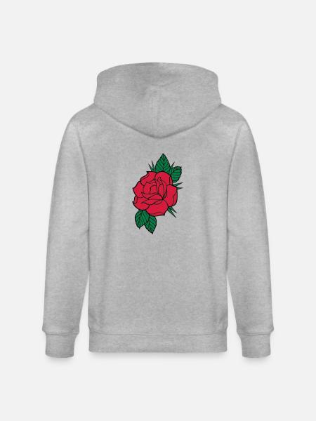 Rose - Dreifarbig - Stanley/Stella Unisex Bio-Kapuzenjacke CULTIVATOR - Grau meliert