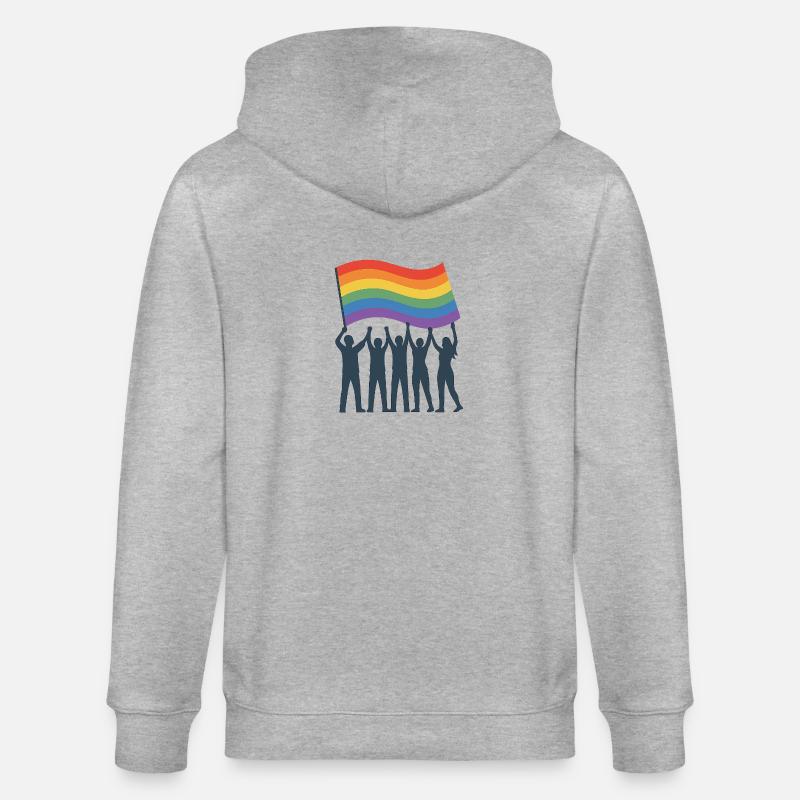 #PrideTogether #LGBTQUnity #RegenbogenFlagge #Quee - Veste à capuche bio CULTIVATOR Stanley/Stella Unisexe - gris chiné