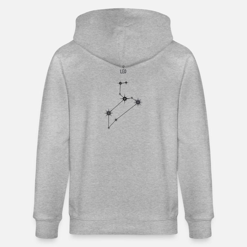 Sternzeichen Löwe Sternbild Sternbild Schwarz & Grau - Stanley/Stella Unisex Bio-Kapuzenjacke CULTIVATOR  - Grau meliert
