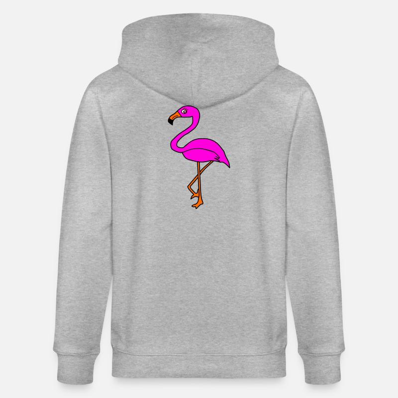Flamingos Vogel Vögelchen Tiere Geschenk - Stanley/Stella Unisex Bio-Kapuzenjacke CULTIVATOR  - Grau meliert