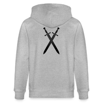 Schwert zwei Schwerter gekreuzt - Stanley/Stella Unisex Bio-Kapuzenjacke CULTIVATOR  - Grau meliert - Hinten - Luana (180cm)