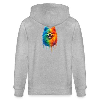 Poméranie aux couleurs vives - Veste à capuche bio CULTIVATOR Stanley/Stella Unisexe - gris chiné - Dos - Luana (180cm)