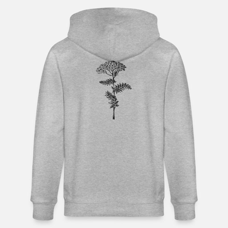 Fleur d’achillée millefeuille - Veste à capuche bio CULTIVATOR Stanley/Stella Unisexe - gris chiné