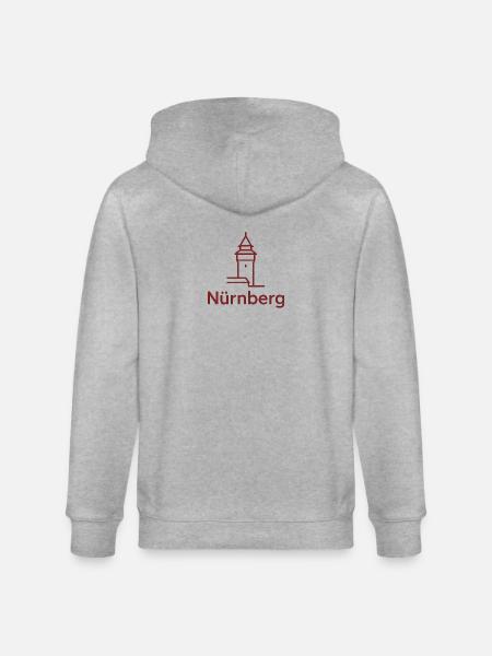 Nürnberg Turm Silhouette - Stanley/Stella Unisex Bio-Kapuzenjacke CULTIVATOR - Grau meliert