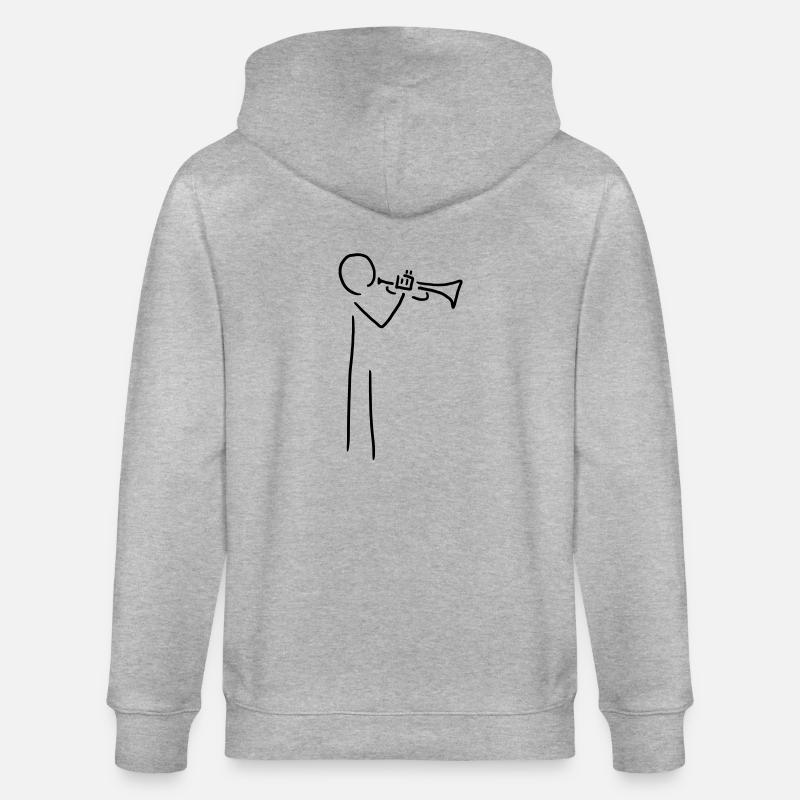 trompeter mit trompete - Stanley/Stella Unisex Bio-Kapuzenjacke CULTIVATOR  - Grau meliert