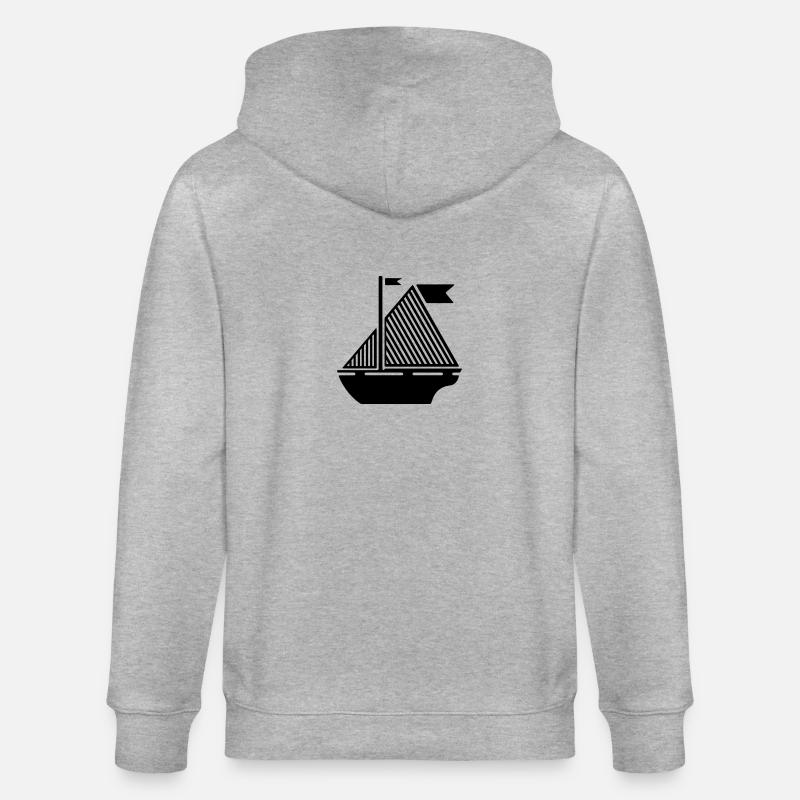 Boot Illustration - Stanley/Stella Unisex Bio-Kapuzenjacke CULTIVATOR  - Grau meliert