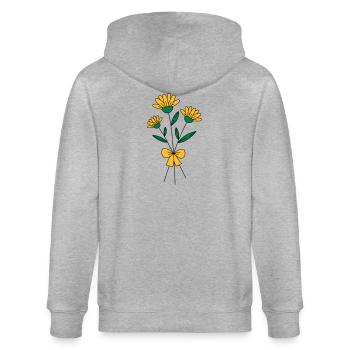 Bouquet de fleurs tricolore - Veste à capuche bio CULTIVATOR Stanley/Stella Unisexe - gris chiné - Dos - Luana (180cm)