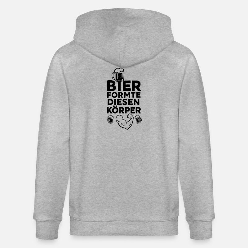 Bier formte diesen Körper - Stanley/Stella Unisex Bio-Kapuzenjacke CULTIVATOR  - Grau meliert
