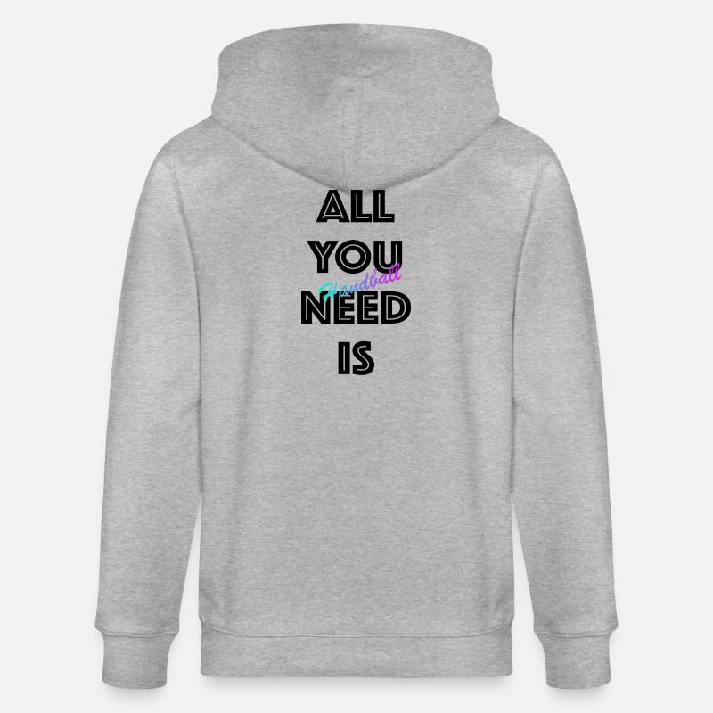 Handball Gradient Script - Stanley/Stella Unisex Bio-Kapuzenjacke CULTIVATOR  - Grau meliert