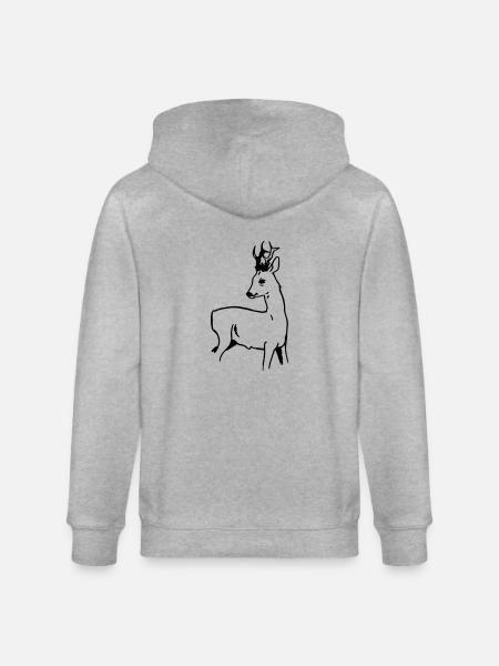 Roebuck - Stanley/Stella CULTIVATOR  Unisex Organic Hooded Jacket - heather grey