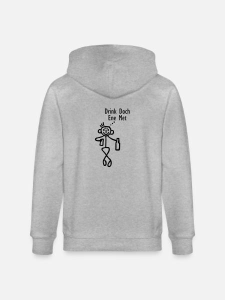 Drink doch ene met - Stanley/Stella Unisex Bio-Kapuzenjacke CULTIVATOR  - Grau meliert