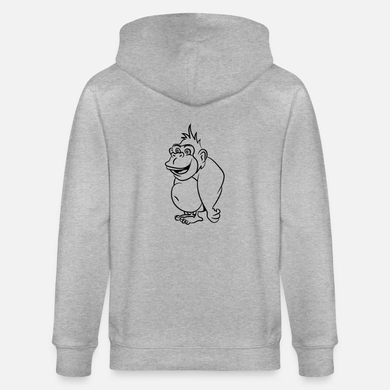 Gorilla drôle - Veste à capuche bio CULTIVATOR Stanley/Stella Unisexe - gris chiné