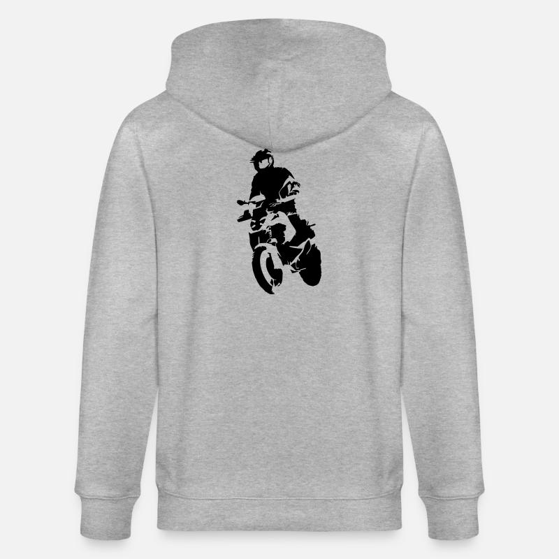 Bikershirt1300vektor - Stanley/Stella Unisex Bio-Kapuzenjacke CULTIVATOR  - Grau meliert
