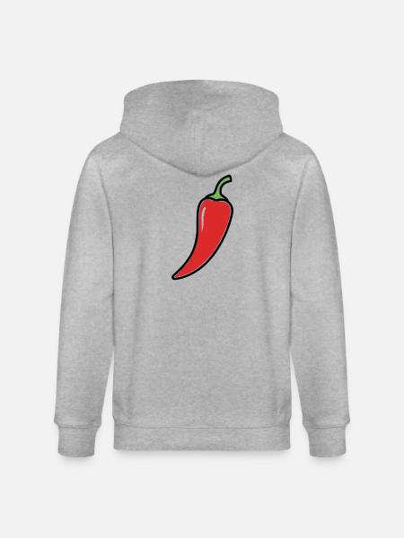 Chili Schote Scharf Comic - Stanley/Stella Unisex Bio-Kapuzenjacke CULTIVATOR  - Grau meliert
