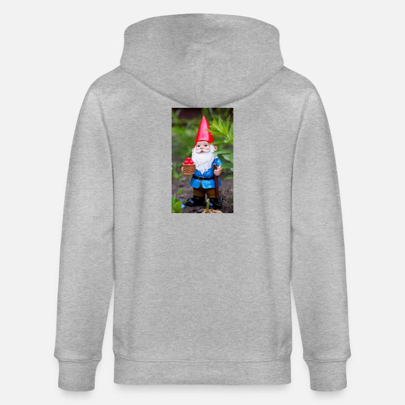 Gartengnom mit Korb - Stanley/Stella Unisex Bio-Kapuzenjacke CULTIVATOR  - Grau meliert