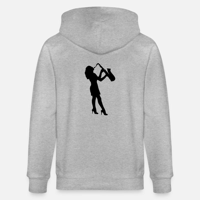 Joueuse de saxophone féminin - Veste à capuche bio CULTIVATOR Stanley/Stella Unisexe - gris chiné