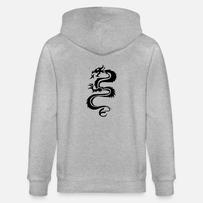 Drache - Stanley/Stella Unisex Bio-Kapuzenjacke CULTIVATOR  - Grau meliert