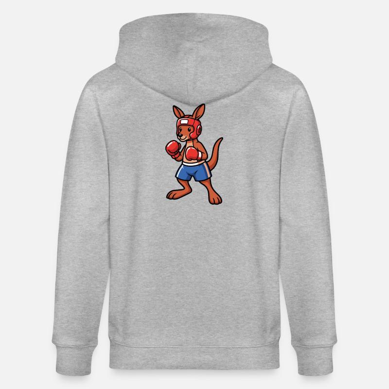 Boxe Kangaroo Australie - Veste à capuche bio CULTIVATOR Stanley/Stella Unisexe - gris chiné