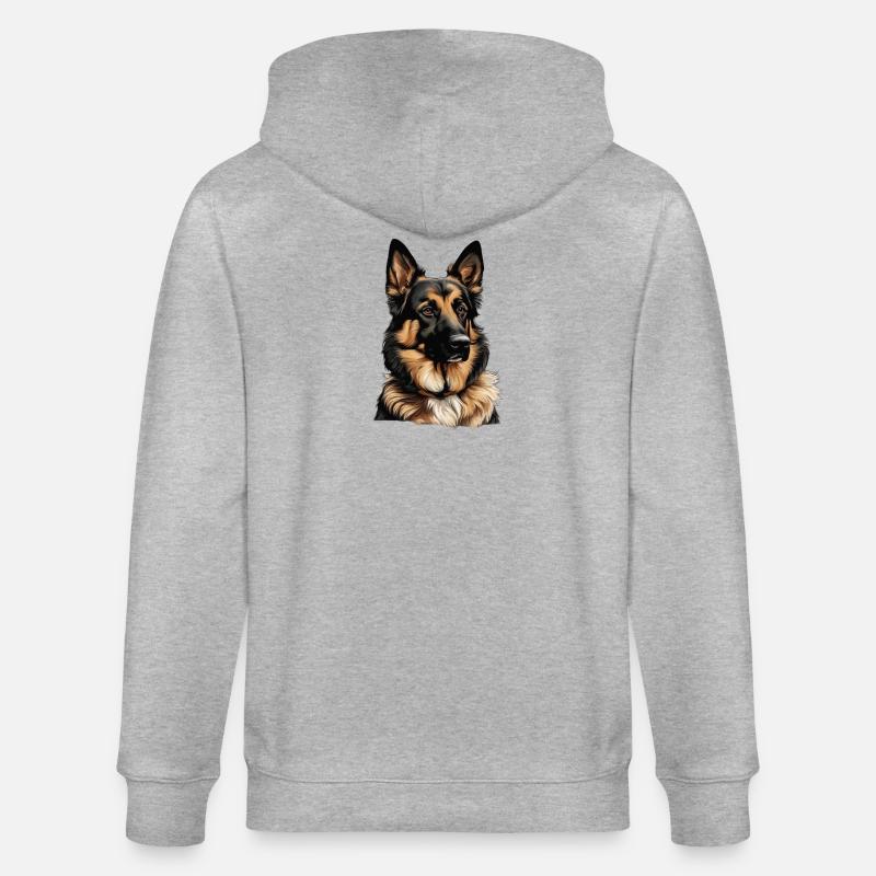 schäferhund - Stanley/Stella Unisex Bio-Kapuzenjacke CULTIVATOR  - Grau meliert