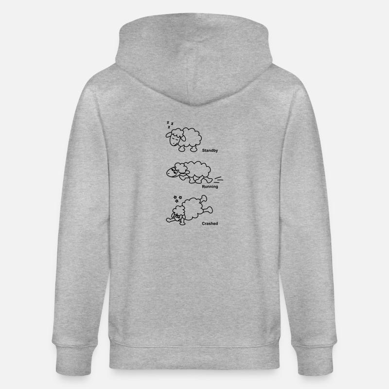 Schaf Standby Running Crashed - Stanley/Stella Unisex Bio-Kapuzenjacke CULTIVATOR  - Grau meliert