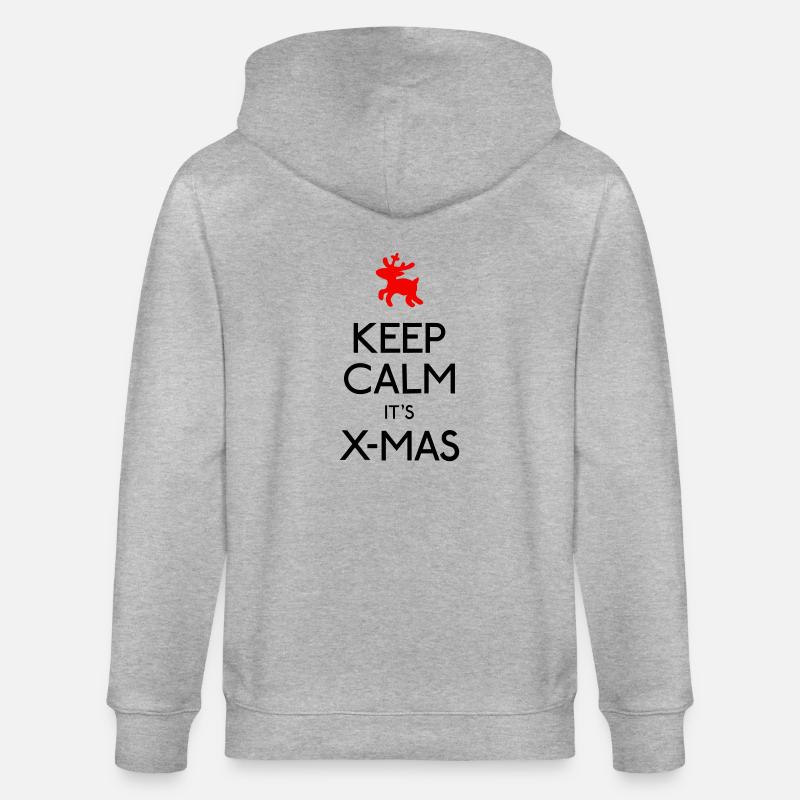 Keep Calm X-mas - Veste à capuche bio CULTIVATOR Stanley/Stella Unisexe - gris chiné