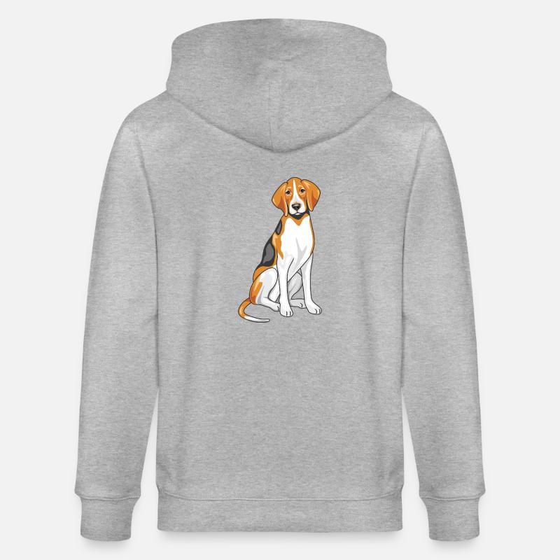 Sitting foxhound - Stanley/Stella CULTIVATOR  Unisex Organic Hooded Jacket - heather grey