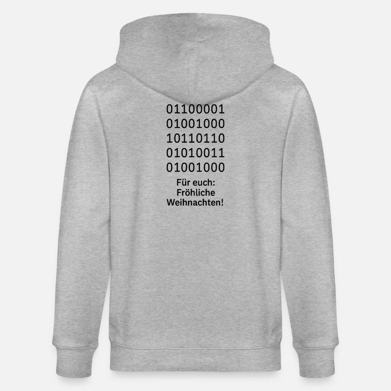 Binary Code Weihnachtszauber - Stanley/Stella Unisex Bio-Kapuzenjacke CULTIVATOR  - Grau meliert