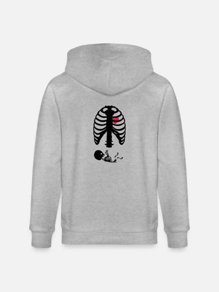 Squelette de grossesse - Veste à capuche bio CULTIVATOR Stanley/Stella Unisexe - gris chiné