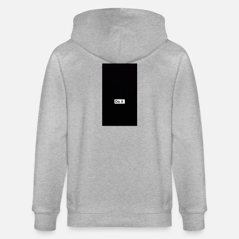 Do It Minimal Black - Stanley/Stella CULTIVATOR Unisex Organic Hooded Jacket - heather grey