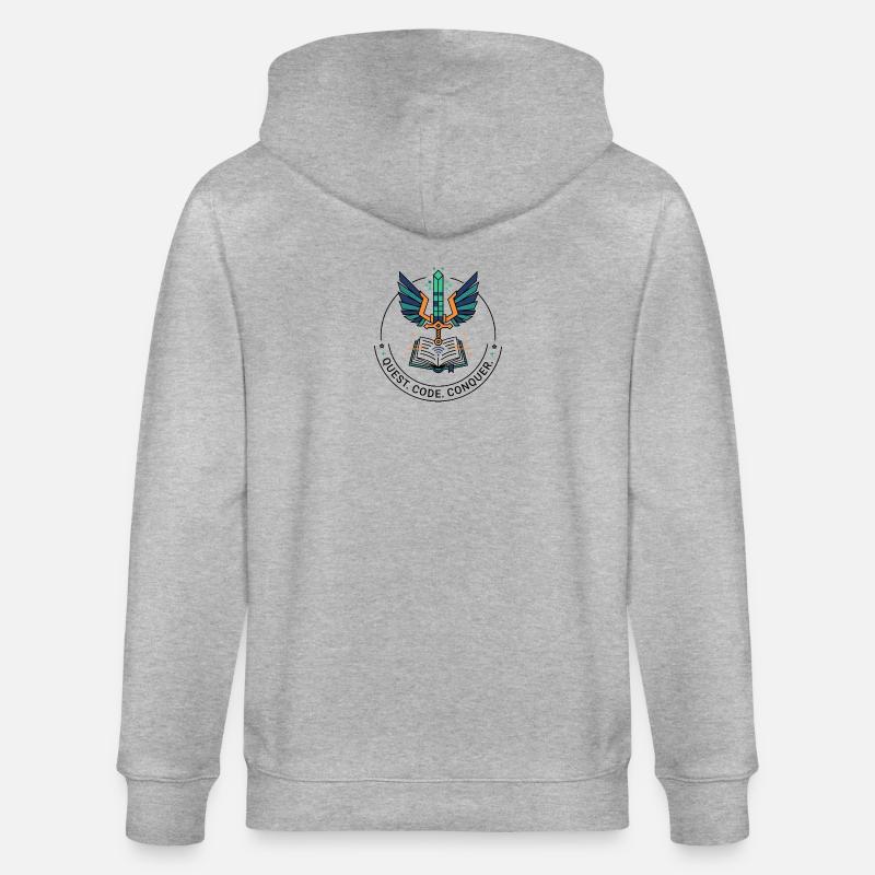 Quest. Code. Conquer Emblem - Stanley/Stella Unisex Bio-Kapuzenjacke CULTIVATOR  - Grau meliert