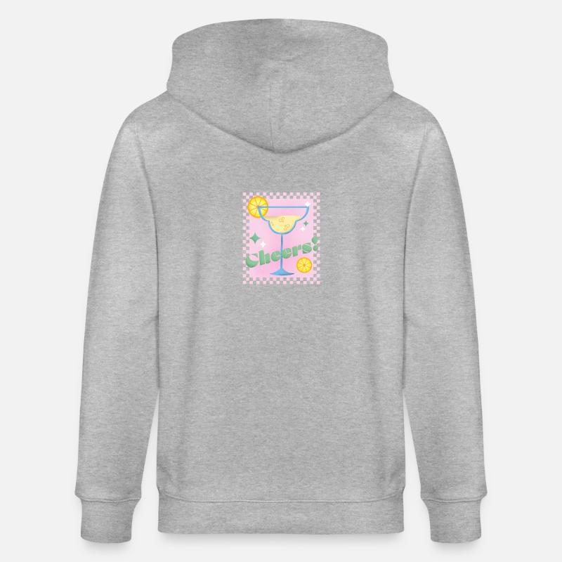 Cocktail - Pink - Stanley/Stella Unisex Bio-Kapuzenjacke CULTIVATOR  - Grau meliert
