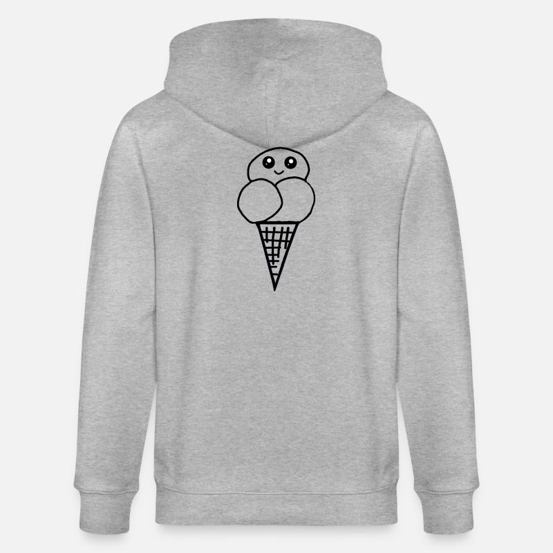 Eis Eiswaffel Eistüte Eiscreme Eiskrem - Stanley/Stella CULTIVATOR  Unisex Organic Hooded Jacket - heather grey