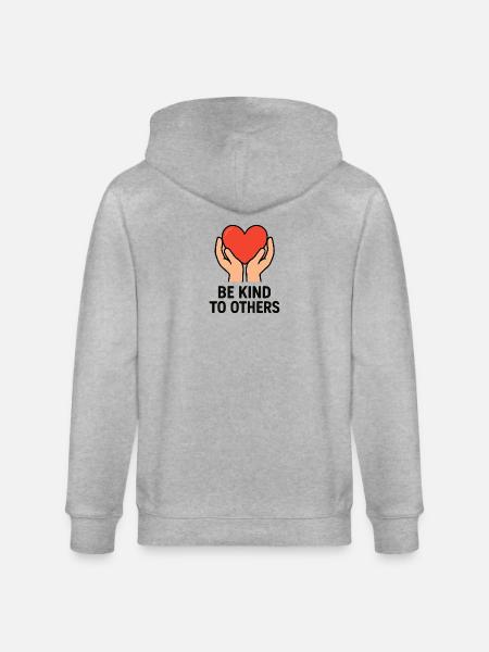 Hands Holding Heart of Kindness - Stanley/Stella CULTIVATOR  Unisex Organic Hooded Jacket - heather grey