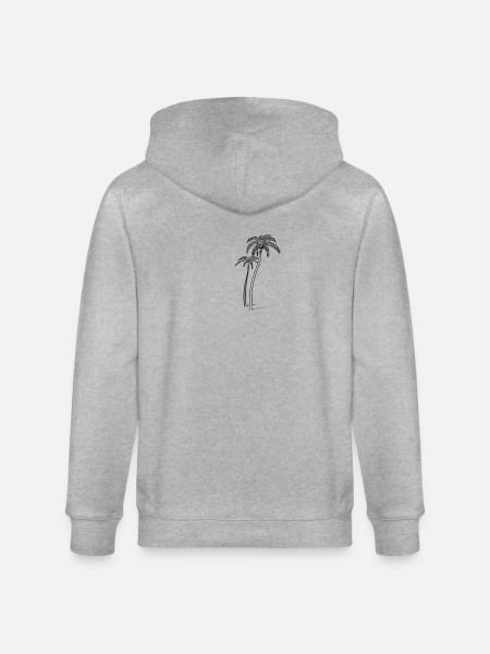 Palm trees with coconut - Stanley/Stella CULTIVATOR Unisex Organic Hooded Jacket - heather grey