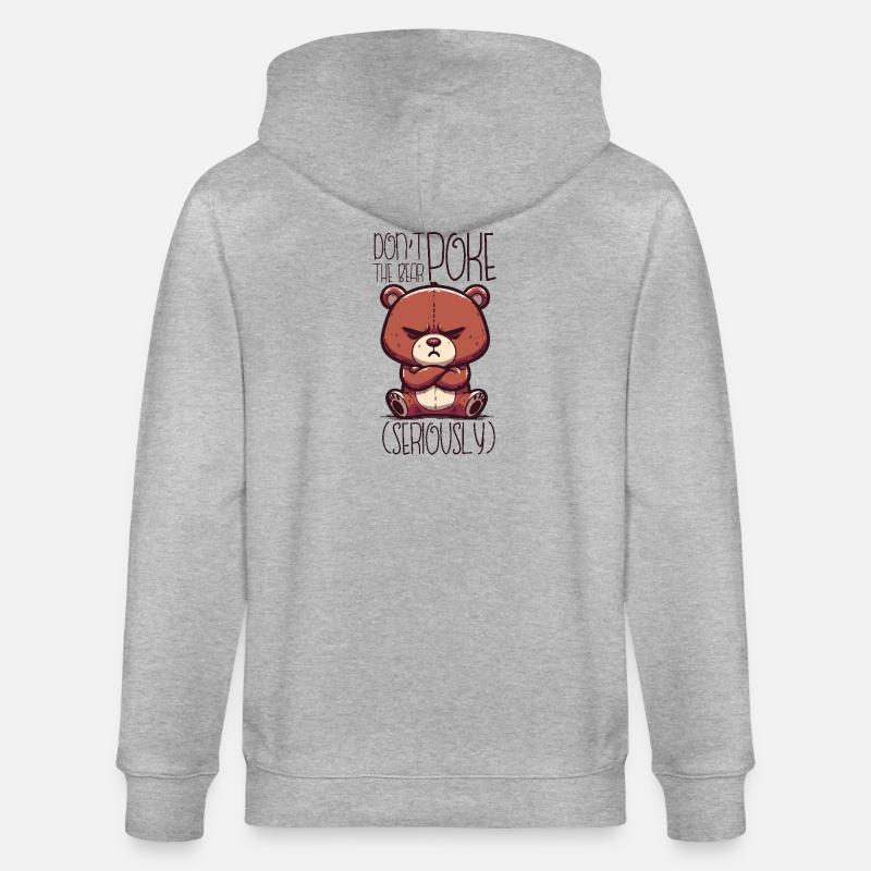 Serious Teddy - Stanley/Stella Unisex Bio-Kapuzenjacke CULTIVATOR  - Grau meliert