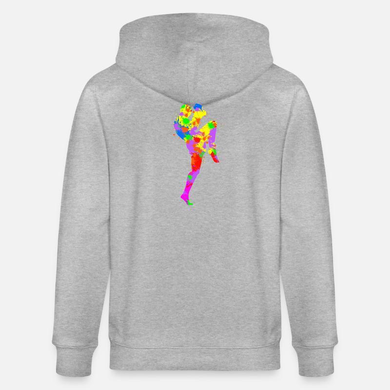 Rainbow Splash Runner - Stanley/Stella CULTIVATOR Unisex Organic Hooded Jacket - heather grey
