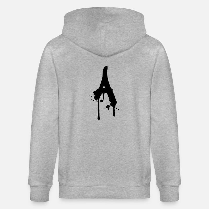 Un graffiti gouttes Farbklex spray - Veste à capuche bio CULTIVATOR Stanley/Stella Unisexe - gris chiné